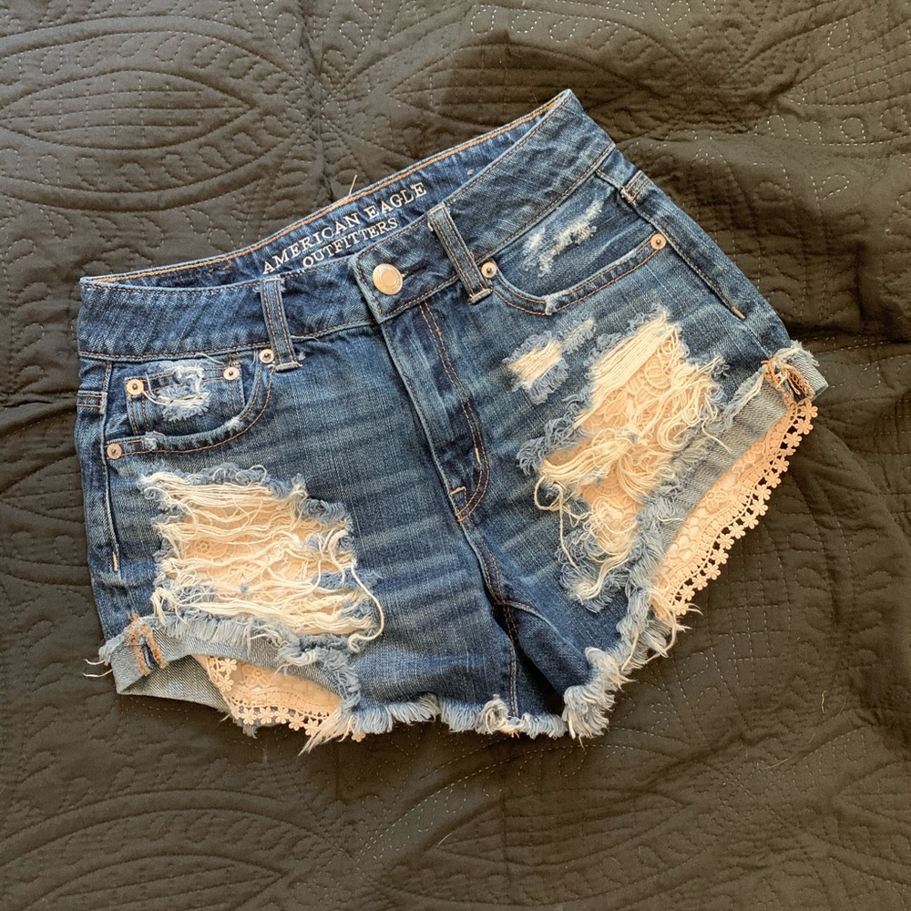 Hi rise jean shorts